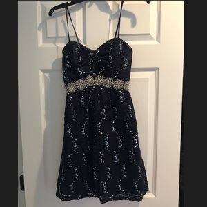 Navy blue short formal/semi formal dress